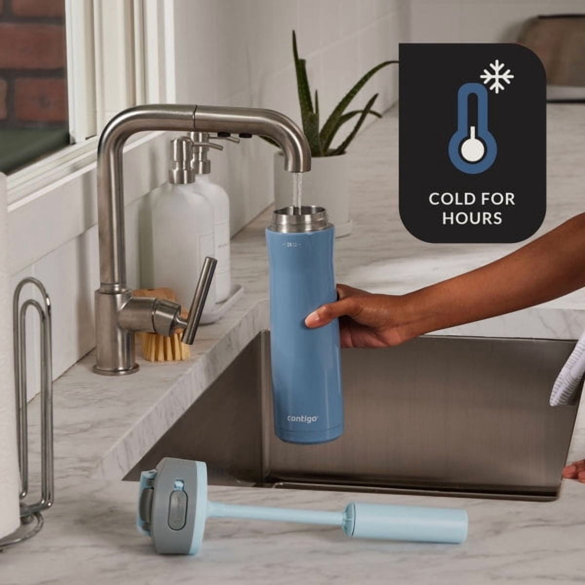 Contigo 24 oz. Wells Chill Stainless Steel Filter Bottle w/ Filters - Dark Ice - EGQT