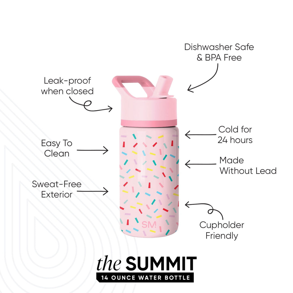 Simple Modern 14oz Summit Water Bottle with Straw Lid | Confetti - QTJU