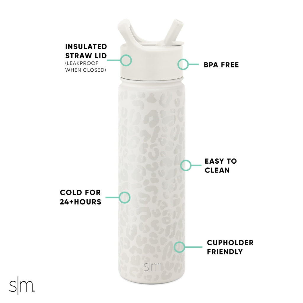 Simple Modern Summit Water Bottle Straw Lid Vacuum Insulated Stainless Steel Bottle | 22 fl oz - CO4B