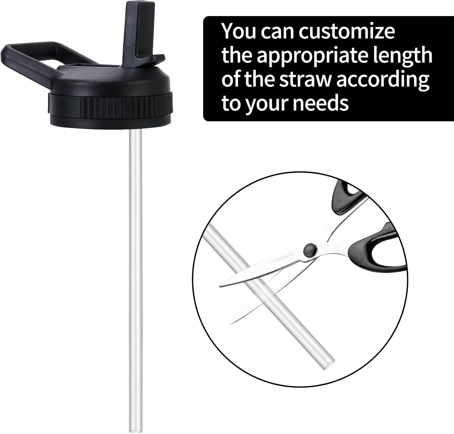 Straw Lid Compatible with Nalgene Water Bottles 32 OZ, BPA-Free Straws Lid with Handle for Nalgene Wide Mouth, Replacement Bottle Cap Accessories with 2 Straws and 1 Straw Brush - 41OF