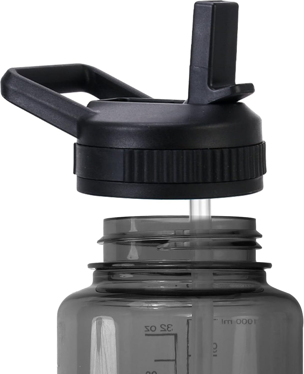 Straw Lid Compatible with Nalgene Water Bottles 32 OZ, BPA-Free Straws Lid with Handle for Nalgene Wide Mouth, Replacement Bottle Cap Accessories with 2 Straws and 1 Straw Brush - 41OF