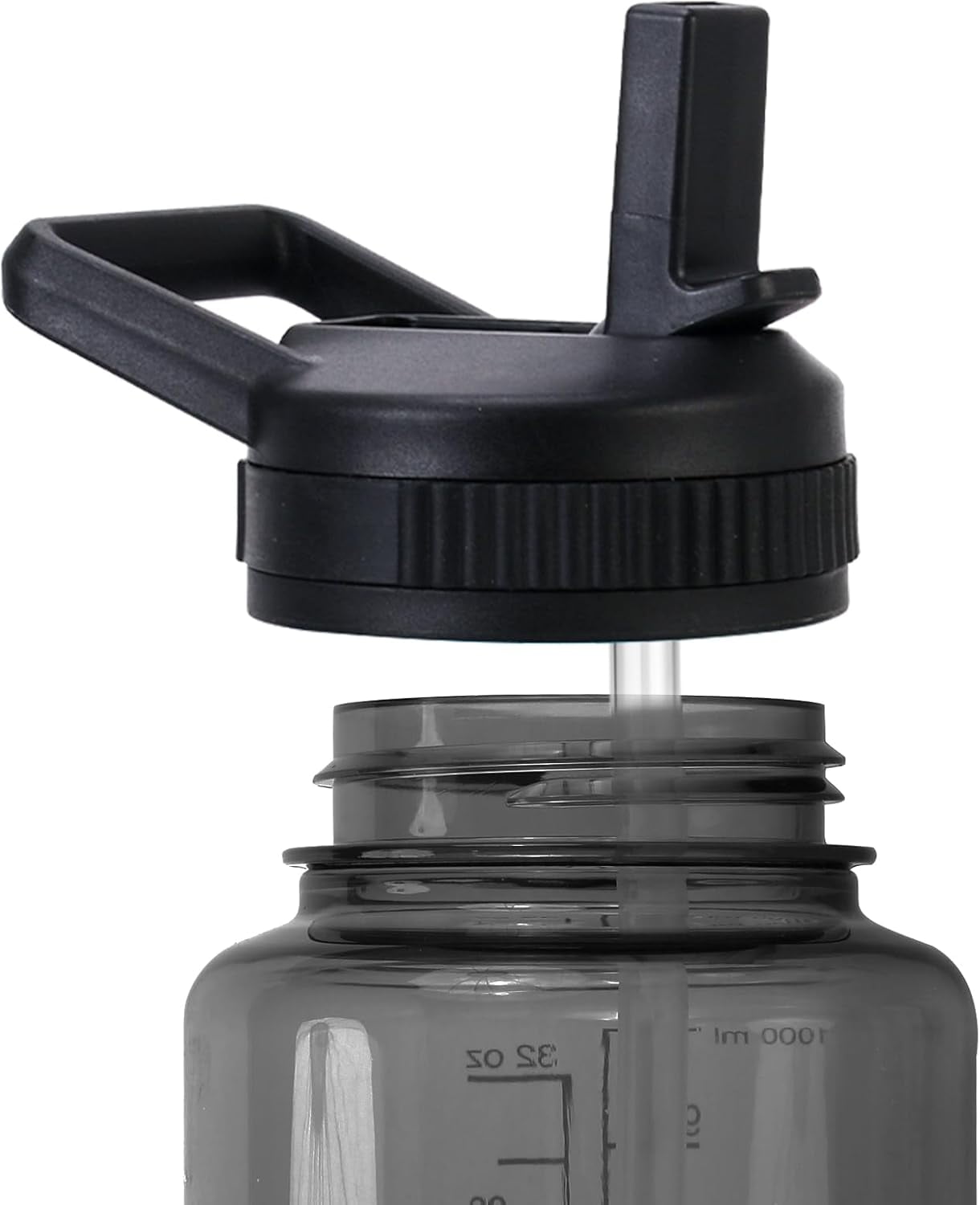 Straw Lid Compatible with Nalgene Water Bottles 32 OZ, BPA-Free Straws Lid with Handle for Nalgene Wide Mouth, Replacement Bottle Cap Accessories with 2 Straws and 1 Straw Brush - 41OF