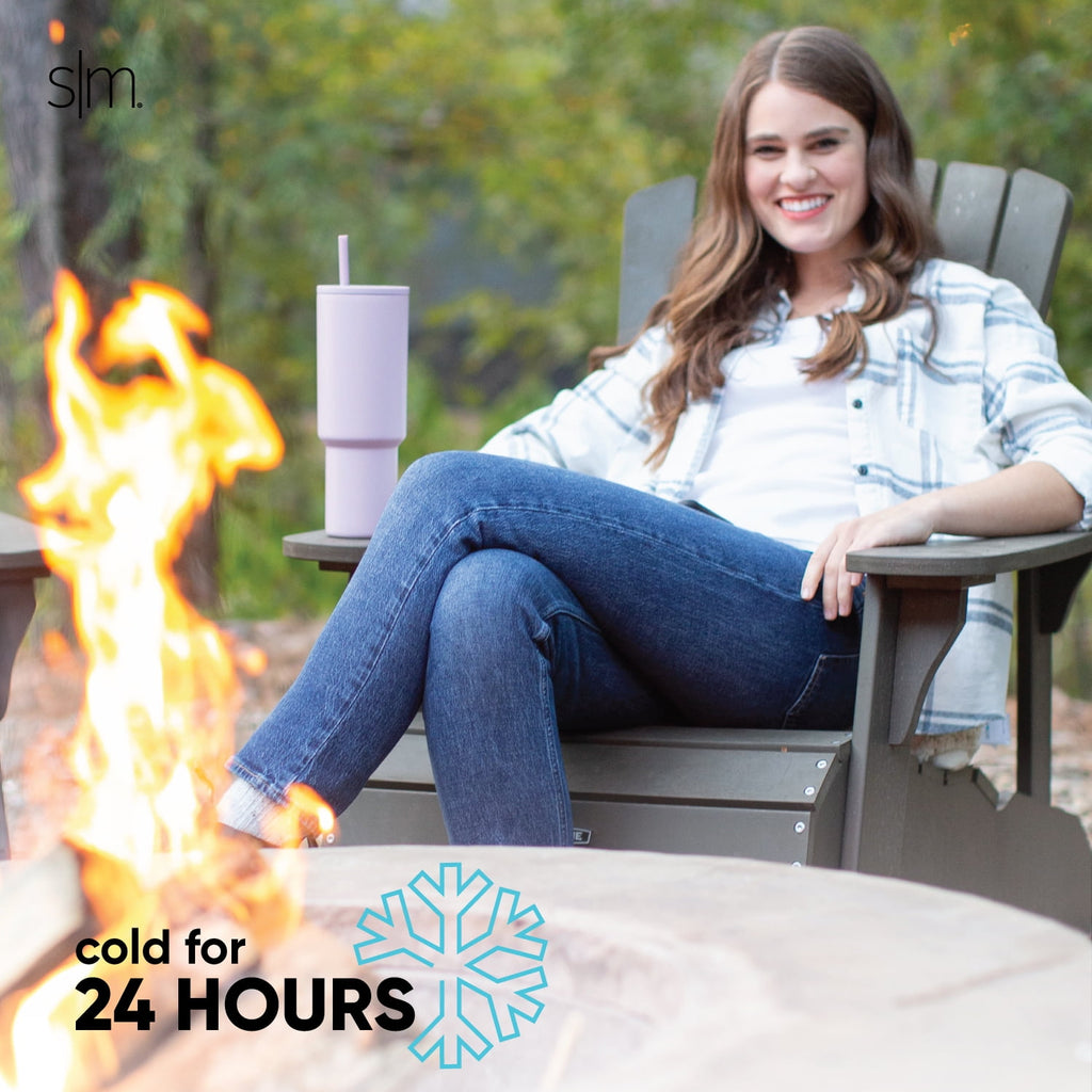 Simple Modern 40 fl oz Insulated Stainless Steel Trek Tumbler with Straw Lid | 80s Mix - H2J5