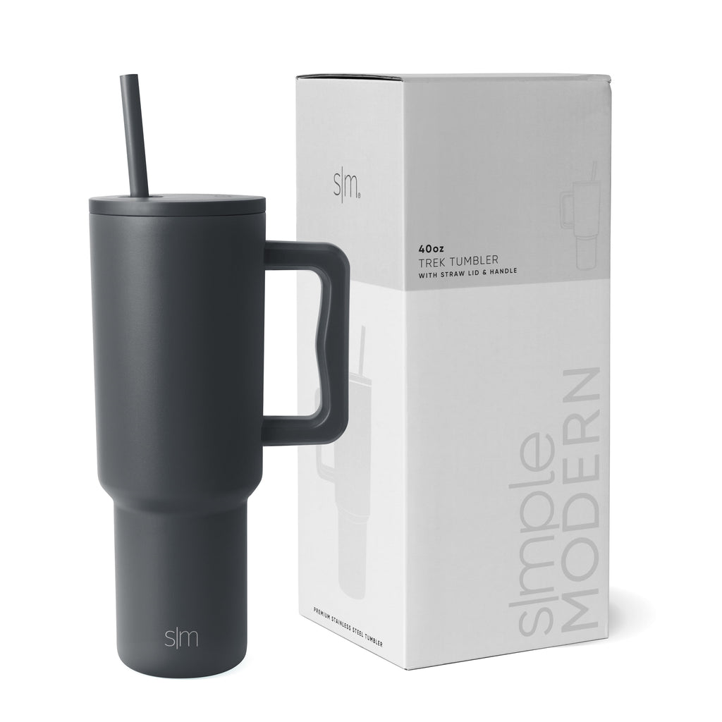 Simple Modern 40 fl oz Insulated Stainless Steel Trek Tumbler with Straw Lid | 80s Mix - H2J5