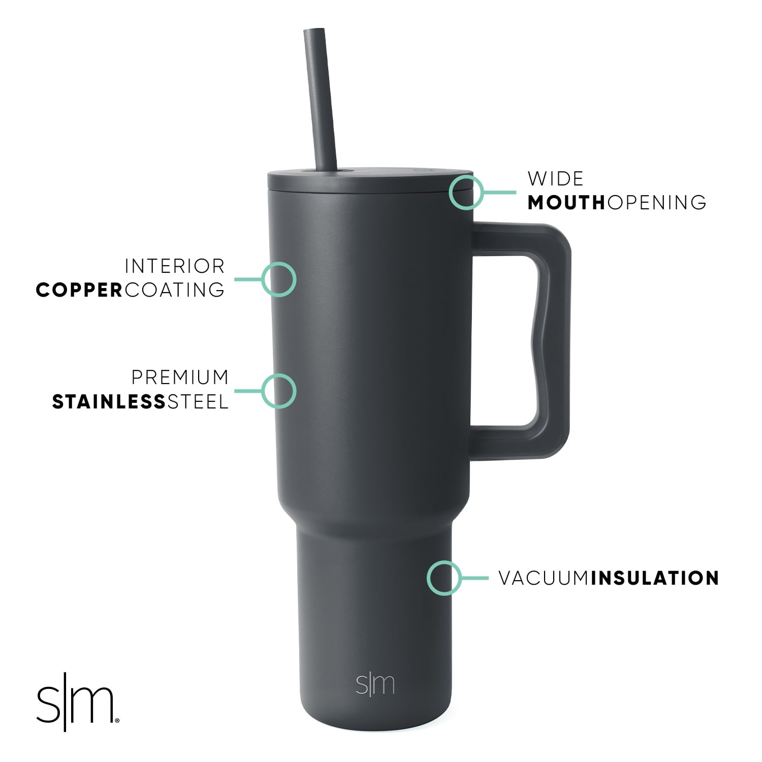 Simple Modern 40 fl oz Insulated Stainless Steel Trek Tumbler with Straw Lid | 80s Mix - H2J5