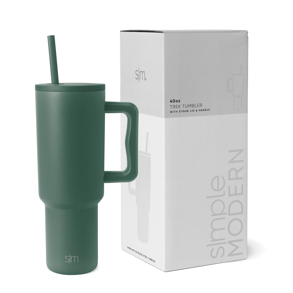 Simple Modern 40 fl oz Insulated Stainless Steel Trek Tumbler with Straw Lid | 80s Mix - H2J5