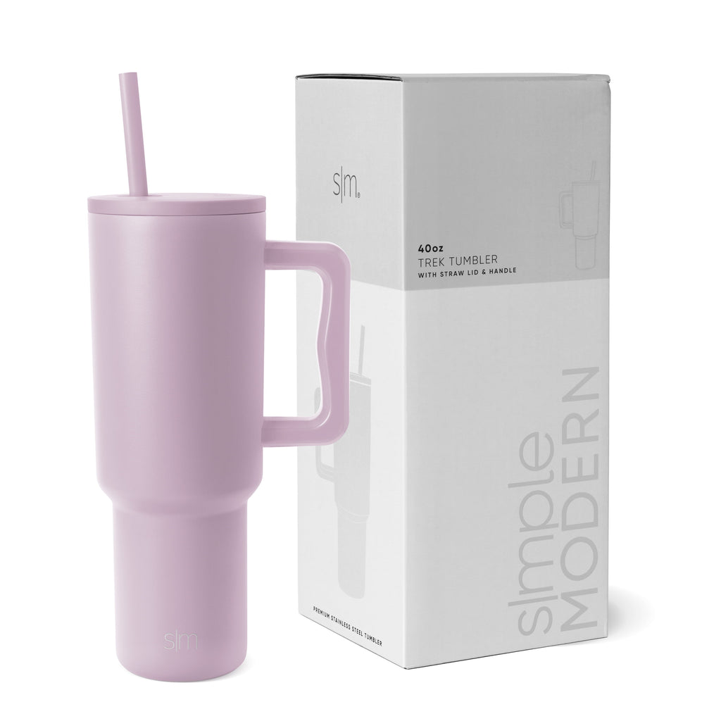 Simple Modern 40 fl oz Insulated Stainless Steel Trek Tumbler with Straw Lid | 80s Mix - H2J5