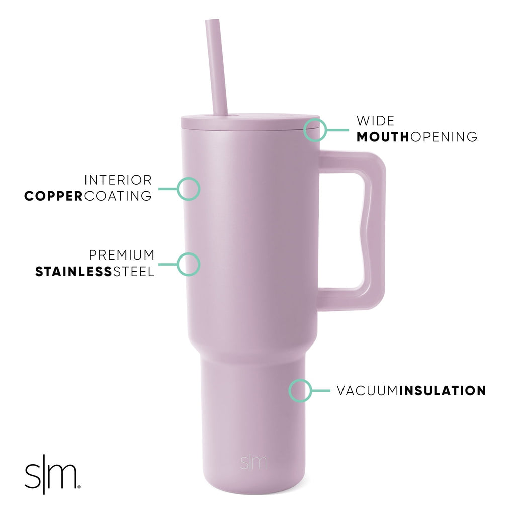 Simple Modern 40 fl oz Insulated Stainless Steel Trek Tumbler with Straw Lid | 80s Mix - H2J5