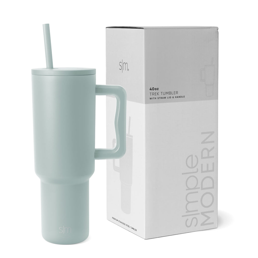 Simple Modern 40 fl oz Insulated Stainless Steel Trek Tumbler with Straw Lid | 80s Mix - H2J5