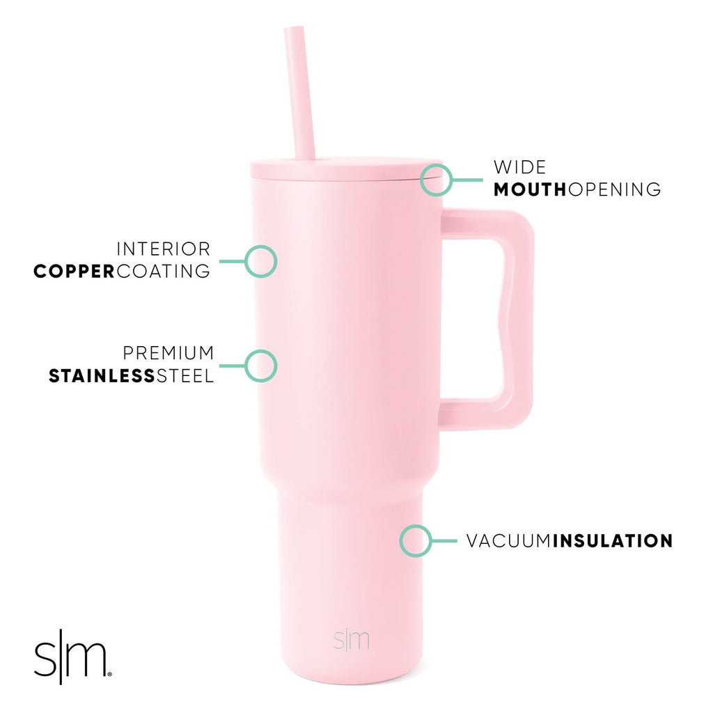 Simple Modern 40 fl oz Insulated Stainless Steel Trek Tumbler with Straw Lid | 80s Mix - H2J5