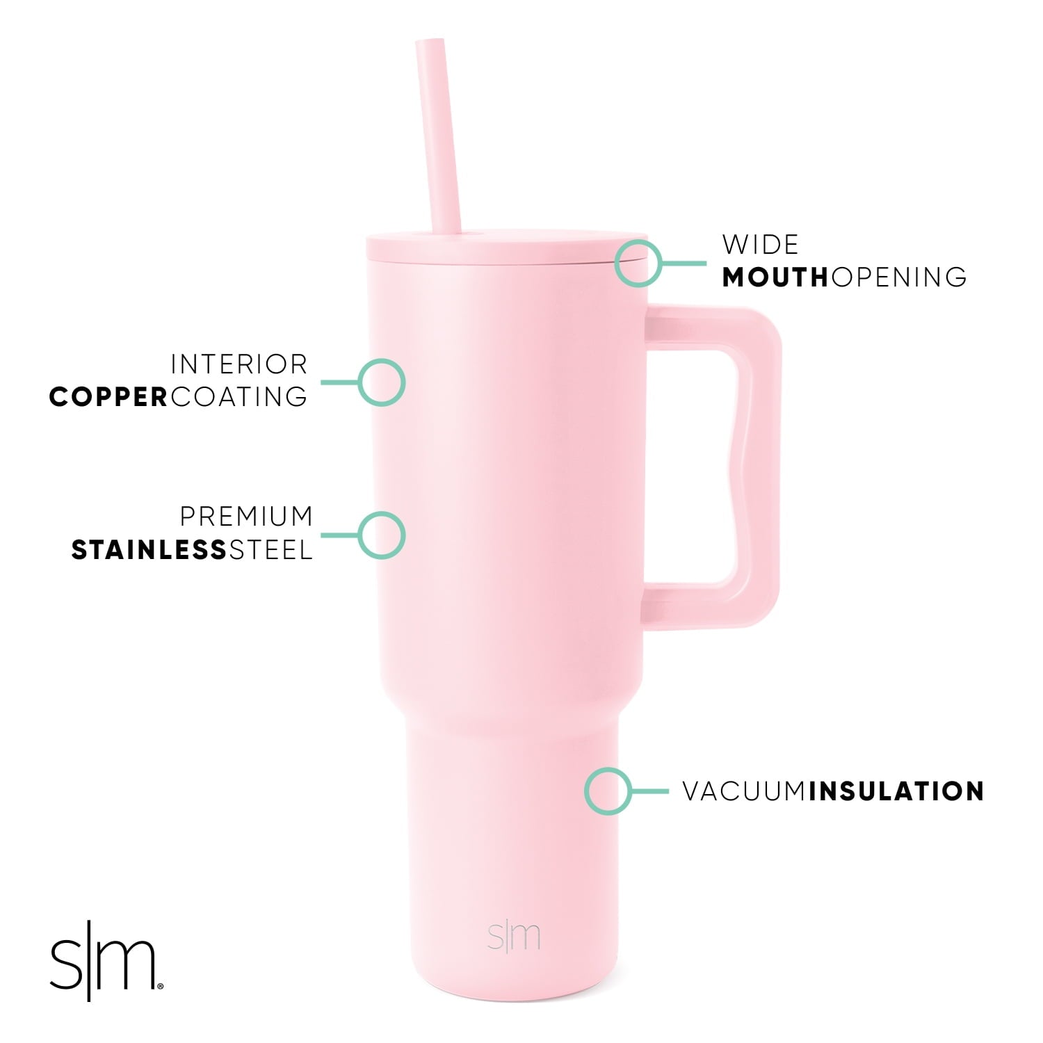 Simple Modern 40 fl oz Insulated Stainless Steel Trek Tumbler with Straw Lid | 80s Mix - H2J5