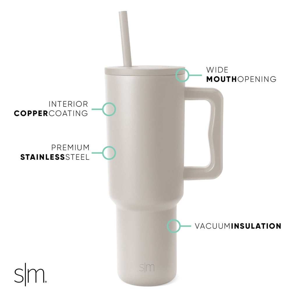 Simple Modern 40 fl oz Insulated Stainless Steel Trek Tumbler with Straw Lid | 80s Mix - H2J5