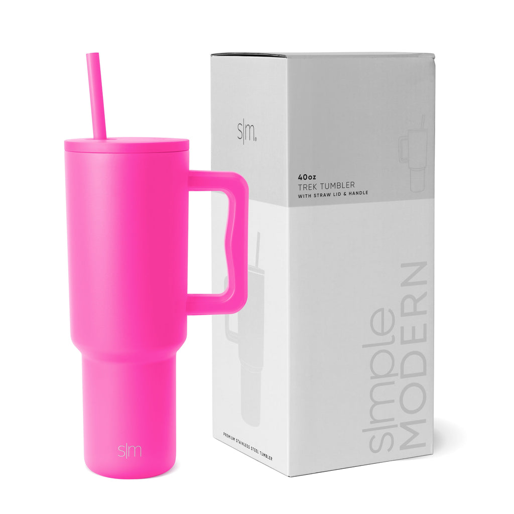 Simple Modern 40 fl oz Insulated Stainless Steel Trek Tumbler with Straw Lid | 80s Mix - H2J5