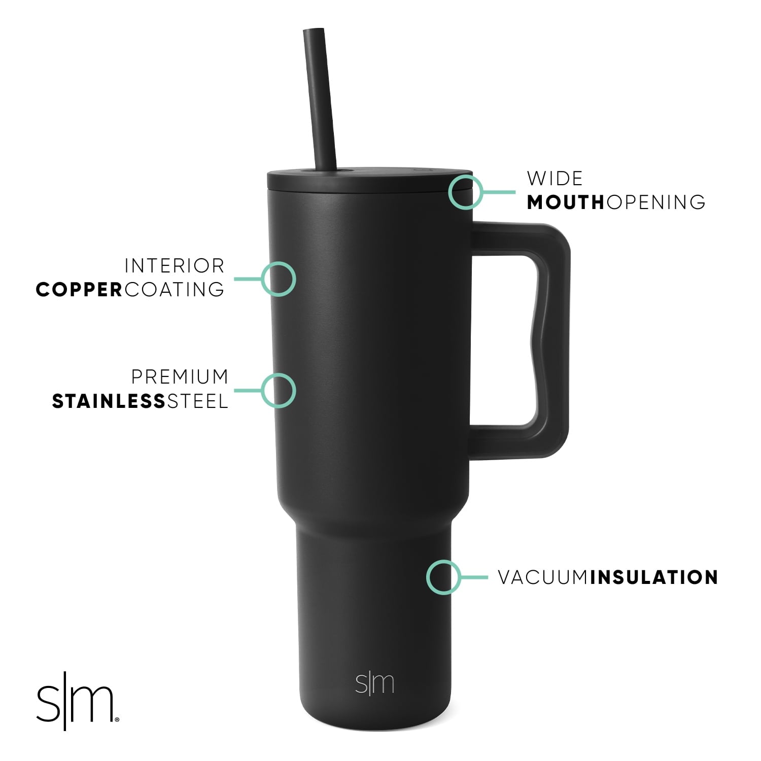 Simple Modern 40 fl oz Insulated Stainless Steel Trek Tumbler with Straw Lid | 80s Mix - H2J5