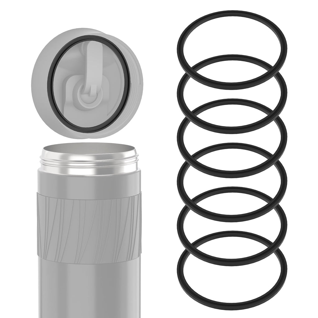Linkidea 6 Pack Water Bottle Gasket Replacement Compatible with Contigo Byron Snapseal Travel Mug 16oz/20oz, Silicone O Ring Leak Proof Rubber Seal with Tweezer for Bottle Lid, Black - 43IC