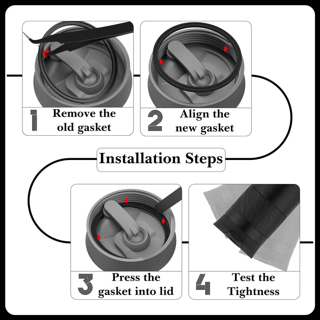 Linkidea 6 Pack Water Bottle Gasket Replacement Compatible with Contigo Byron Snapseal Travel Mug 16oz/20oz, Silicone O Ring Leak Proof Rubber Seal with Tweezer for Bottle Lid, Black - 43IC