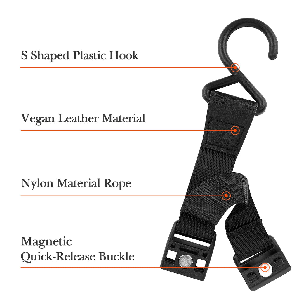 Linkidea 2 Pack Fence Hooks for Waterbottle, Compatible with Stanley, Nalgene, IRON FLASK with Handle Bottle &amp; Tumbler, S Shaped Hook Hanger Magnetic Buckle for Outdoor Sports Camping - SEIC