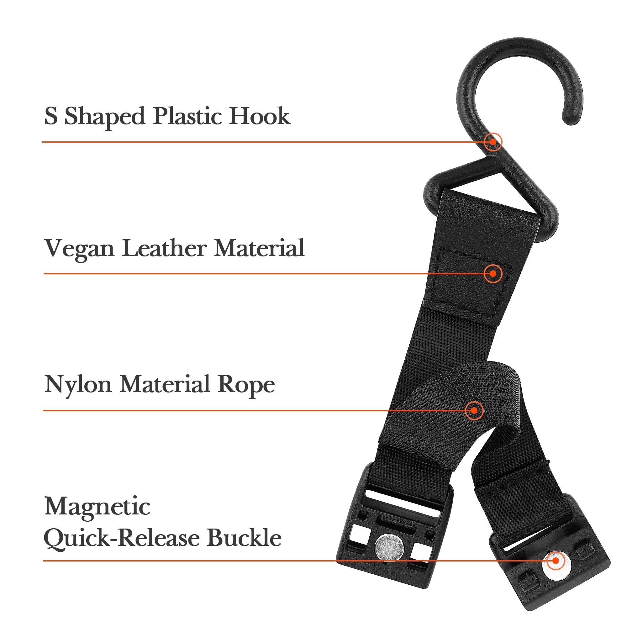 Linkidea 2 Pack Fence Hooks for Waterbottle, Compatible with Stanley, Nalgene, IRON FLASK with Handle Bottle &amp; Tumbler, S Shaped Hook Hanger Magnetic Buckle for Outdoor Sports Camping - SEIC
