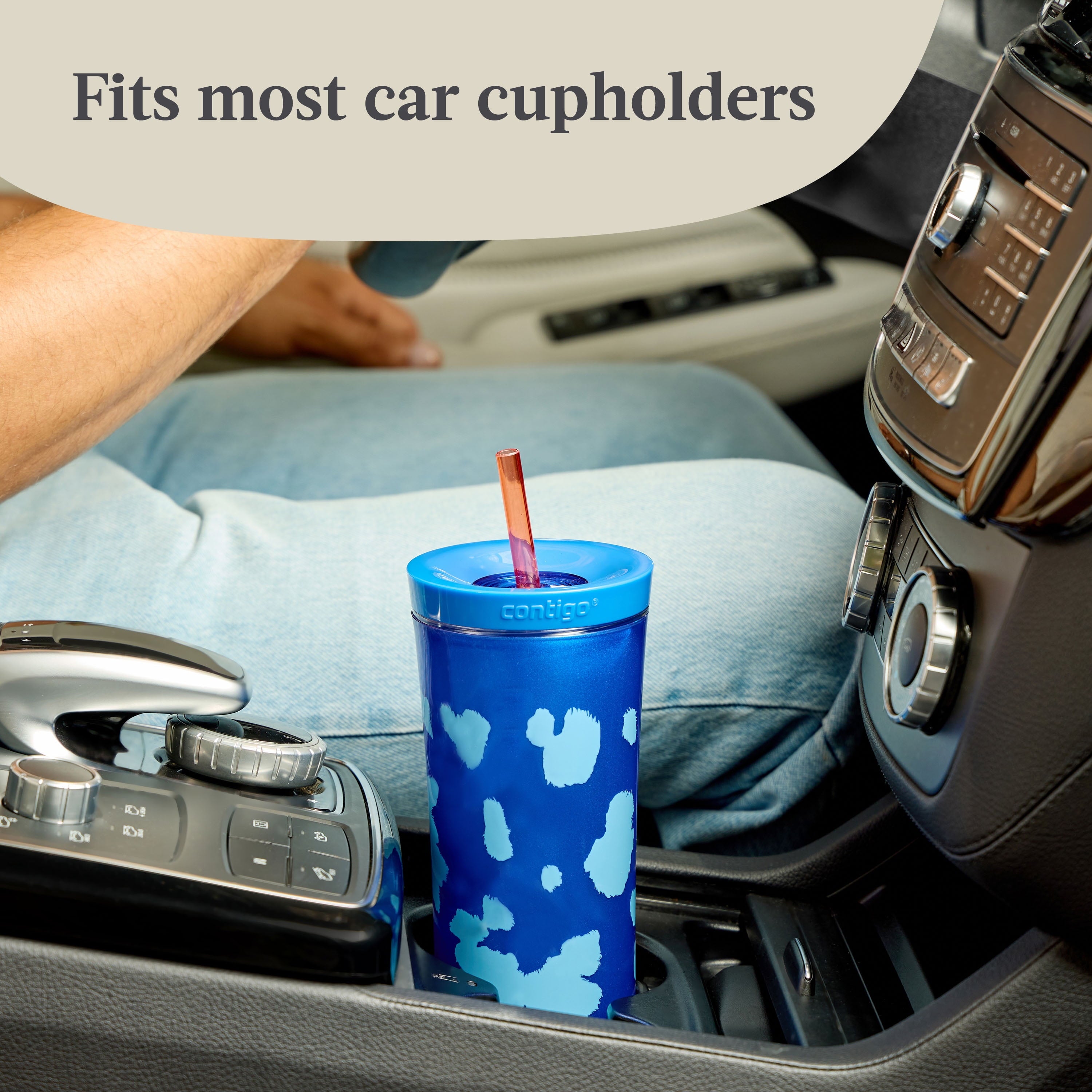 Contigo 20oz Shake &amp; Go Tumbler, Plastic with Straw, Stellar Jay Cowhide Couture - S5W7