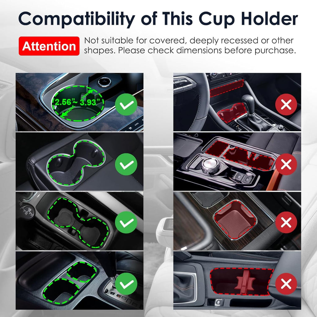 Cup Holder Expander: One-Button Open, Universal, Adjustable Holder(Diameter 2.6"- 4.8"), Cup Holder Expander for , , Nalgene, Takeya, Camelbak, Ramblers, , Tumblers, Mugs - V47Y