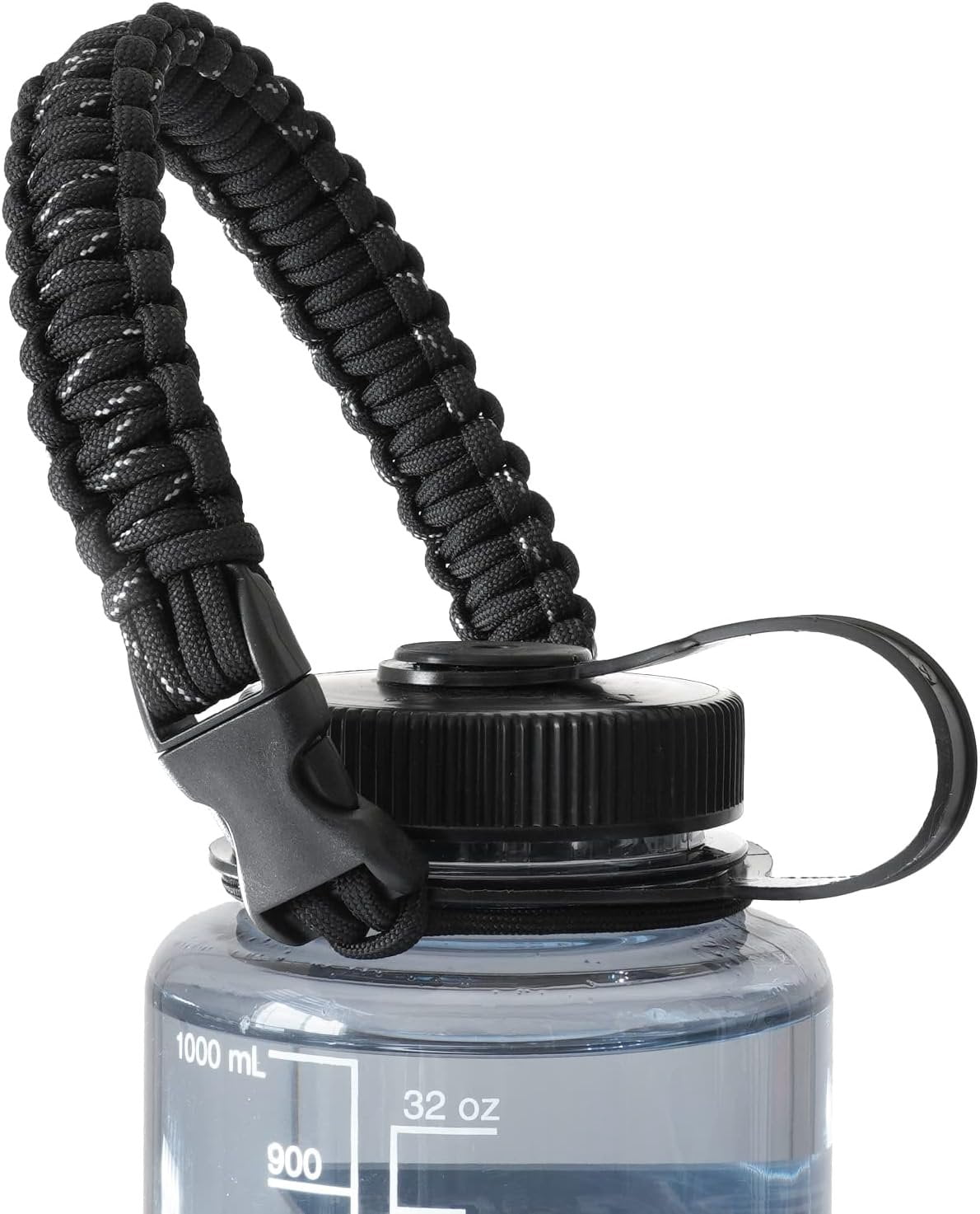 Hydrocord Handle for Nalgene Water Bottles, Fits Wide Mouth Water Bottles, Durable Carrier, Secure Accessories, Compatible with 32oz, 36oz, 48oz Water Bottle (Black) - G3GU