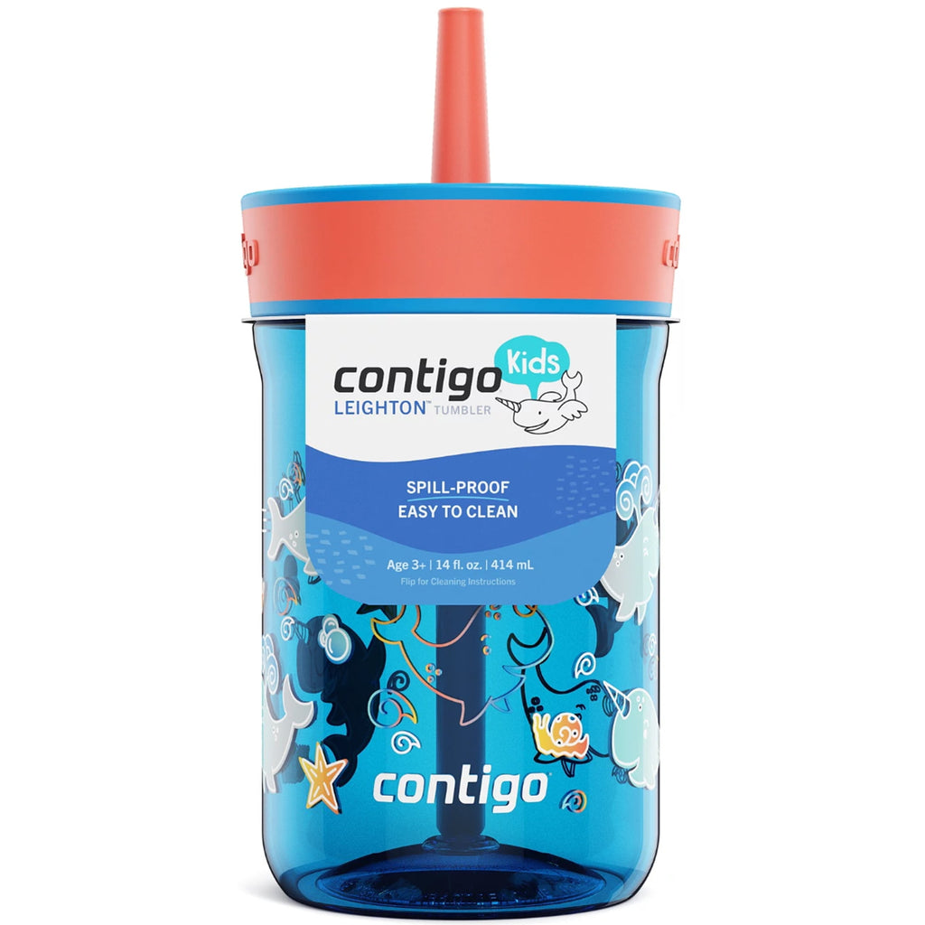 Contigo Kid's 14 oz. Leighton Tumbler with Straw - Juniper/Blue Forest - I20V