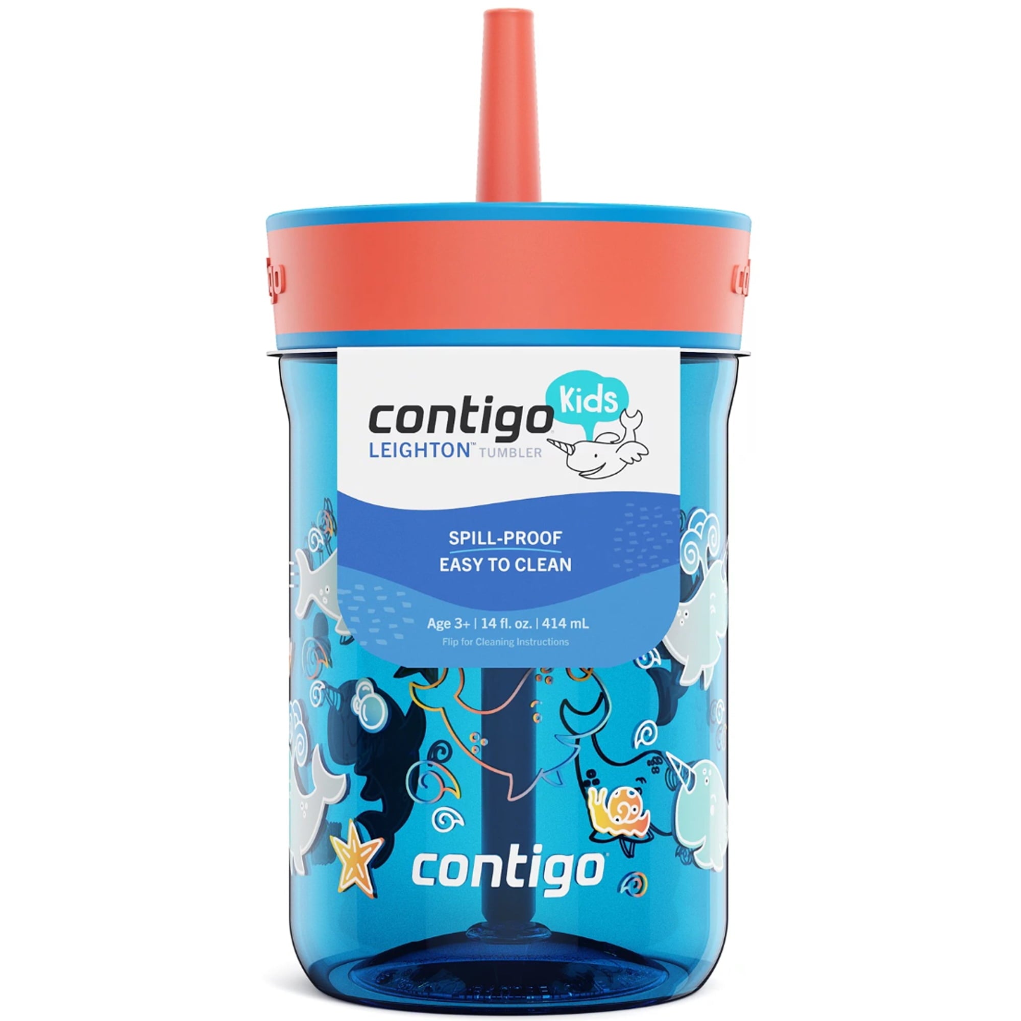 Contigo Kid's 14 oz. Leighton Tumbler with Straw - Juniper/Blue Forest - I20V