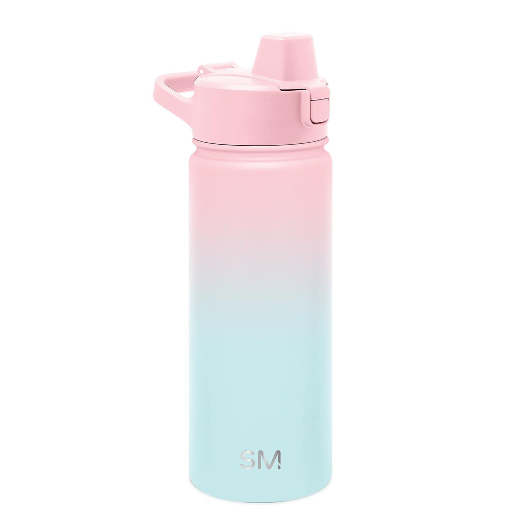 Simple Modern 18 fl oz Insulated Stainless Steel Summit Water Bottle with Covered Silicone Straw Lid | Sweet Taffy - RULS