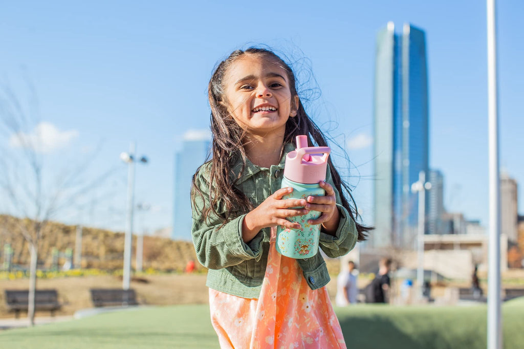 Simple Modern Blippi Kids Water Bottle with Straw Lid | Insulated Stainless Steel Reusable Tumbler for Toddlers, Girls | Summit Collection | 14oz, Blippi Space - O32G
