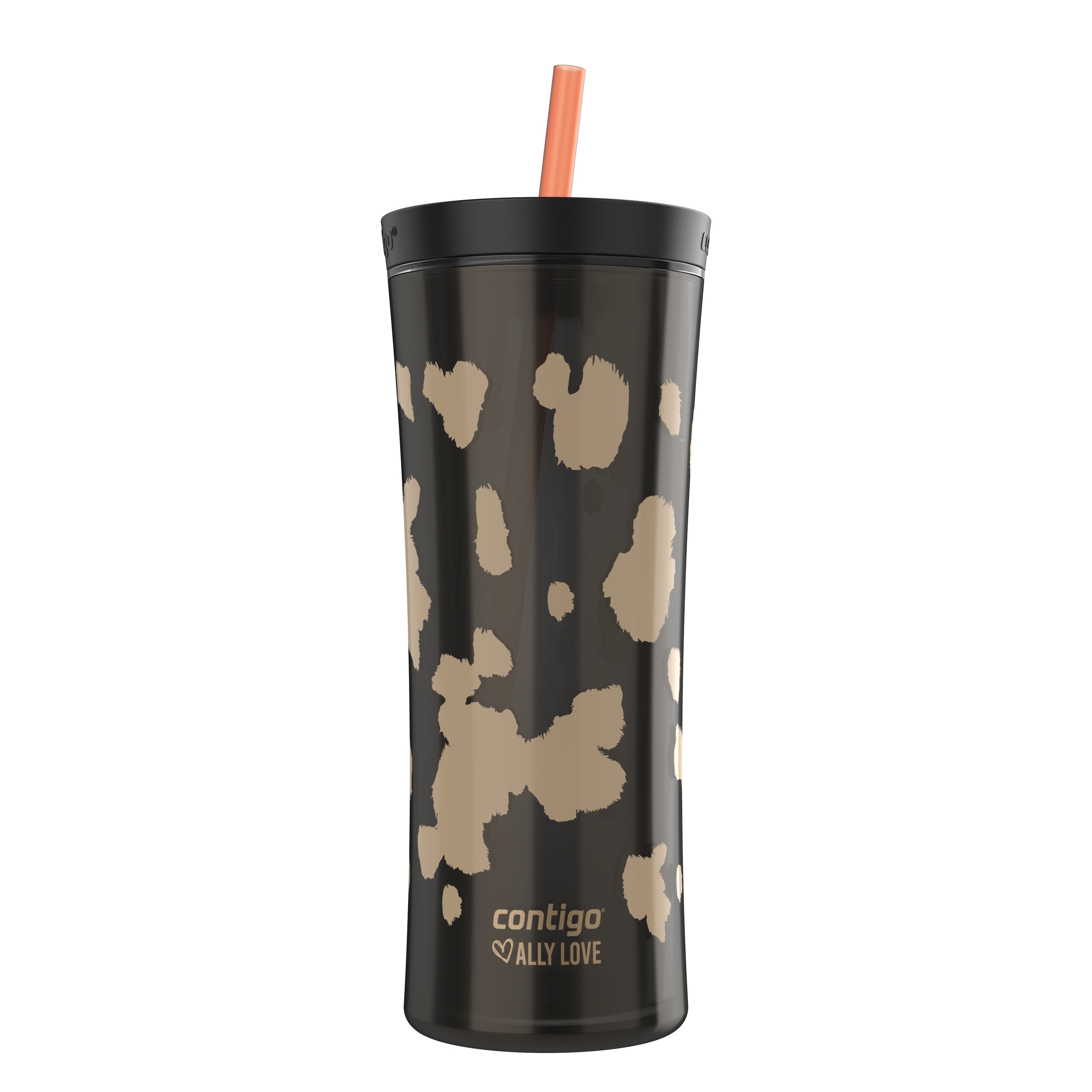 Contigo 20oz Shake &amp; Go Tumbler, Plastic with Straw, Licorice Cowhide Couture - 91FX
