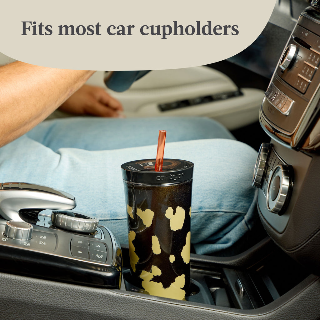Contigo 20oz Shake &amp; Go Tumbler, Plastic with Straw, Licorice Cowhide Couture - 91FX
