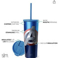 Simple Modern Insulated Avengers Shield 24oz  Tumbler W/Flip Lid and Straw Lid - J4EM