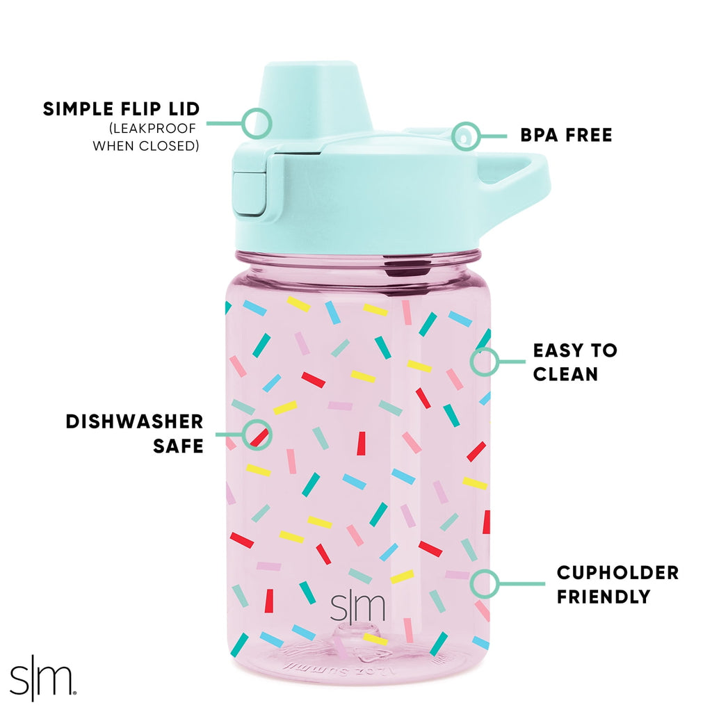 Simple Modern 12 fl oz Reusable Tritan Summit Water Bottle with Silicone Straw Lid | Birthday Cake - RMWS