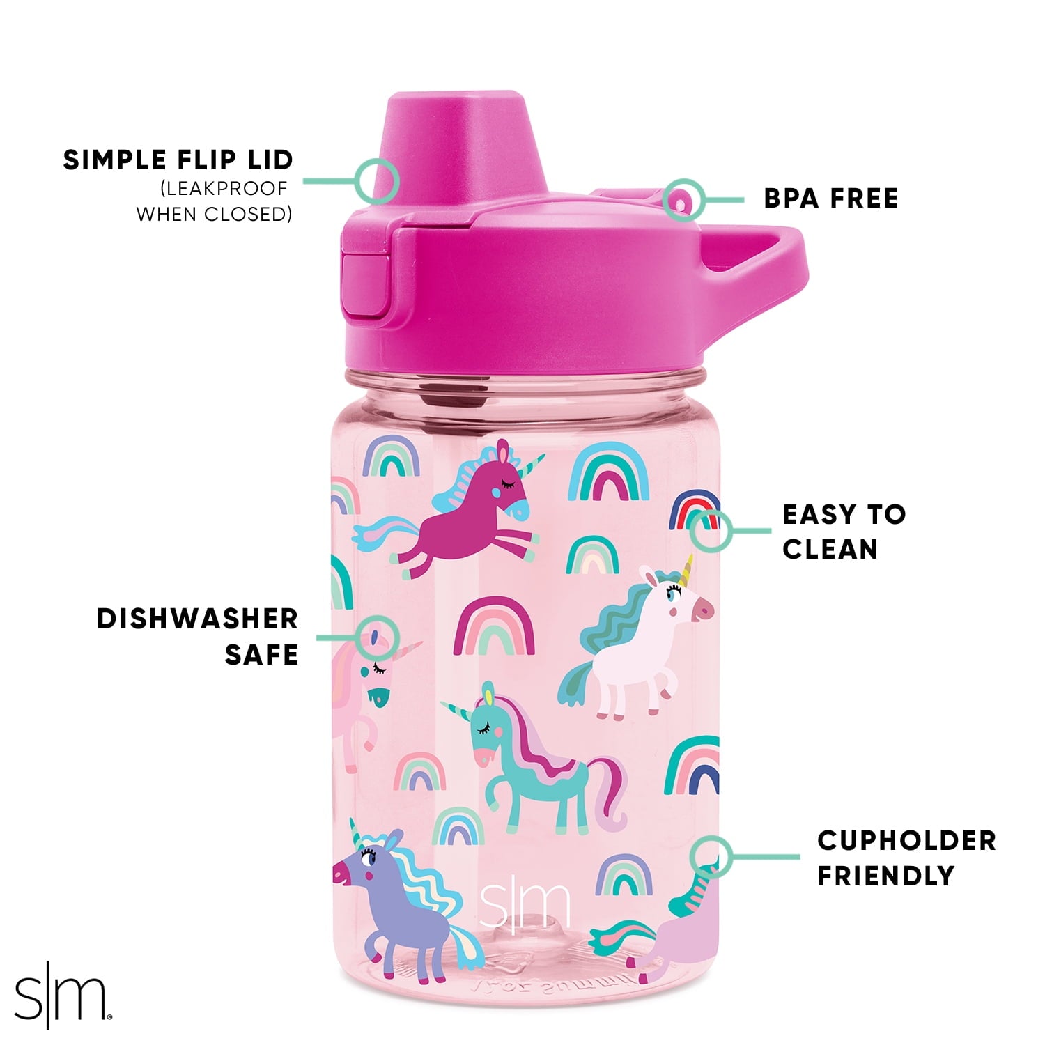 Simple Modern 12 fl oz Reusable Tritan Summit Water Bottle with Silicone Straw Lid | Birthday Cake - RMWS