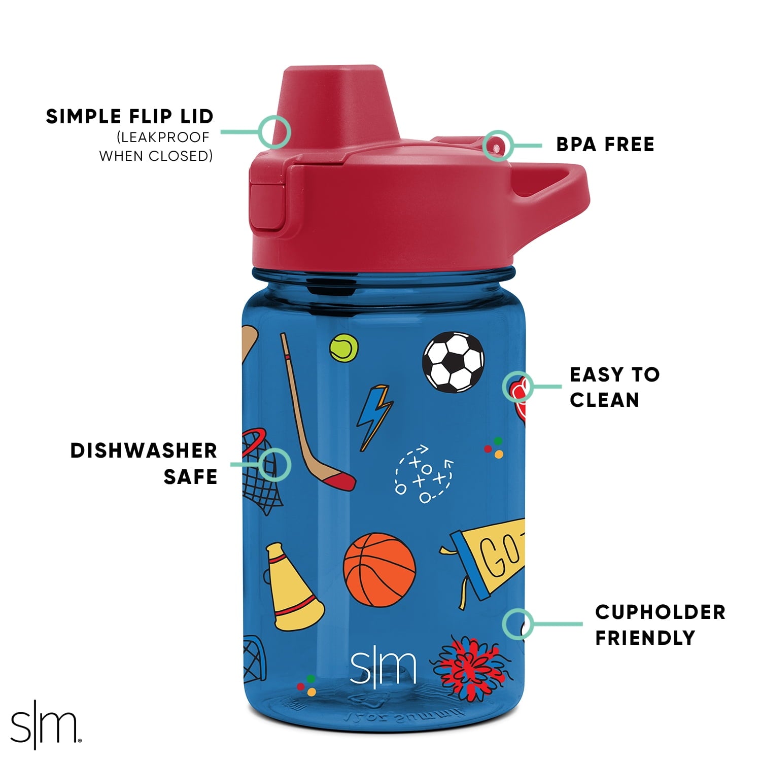 Simple Modern 12 fl oz Reusable Tritan Summit Water Bottle with Silicone Straw Lid | Birthday Cake - RMWS