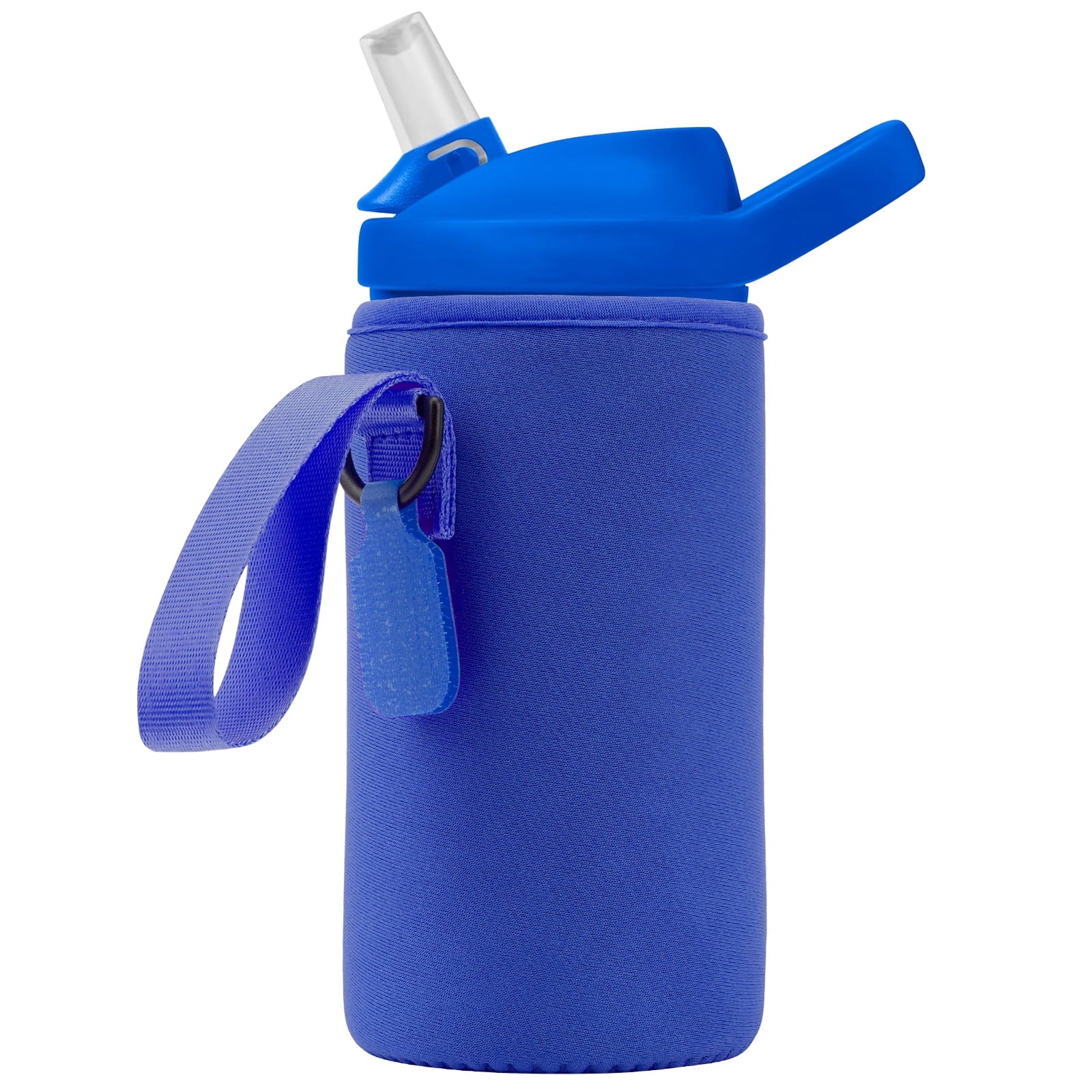 Linkidea Water Bottle Sleeve Compatible with CamelBak Eddy+ Tritan 14oz, Steel 12oz Kids Bottle, Waterbottle Holder Bag with Name Tag, Navy Blue - 0JXW