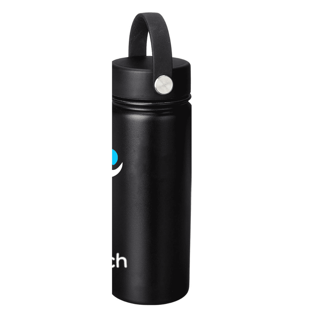 NuRich Sports Water Bottle - 18 Oz, Vacuum Insulated Stainless Steel, Modern Double Walled, Simple Thermo Modern Mug, Hydro Metal Canteen Flask Wide Mouth with Sweat Proof Design for Cold &amp; Hot Temp - NGPC