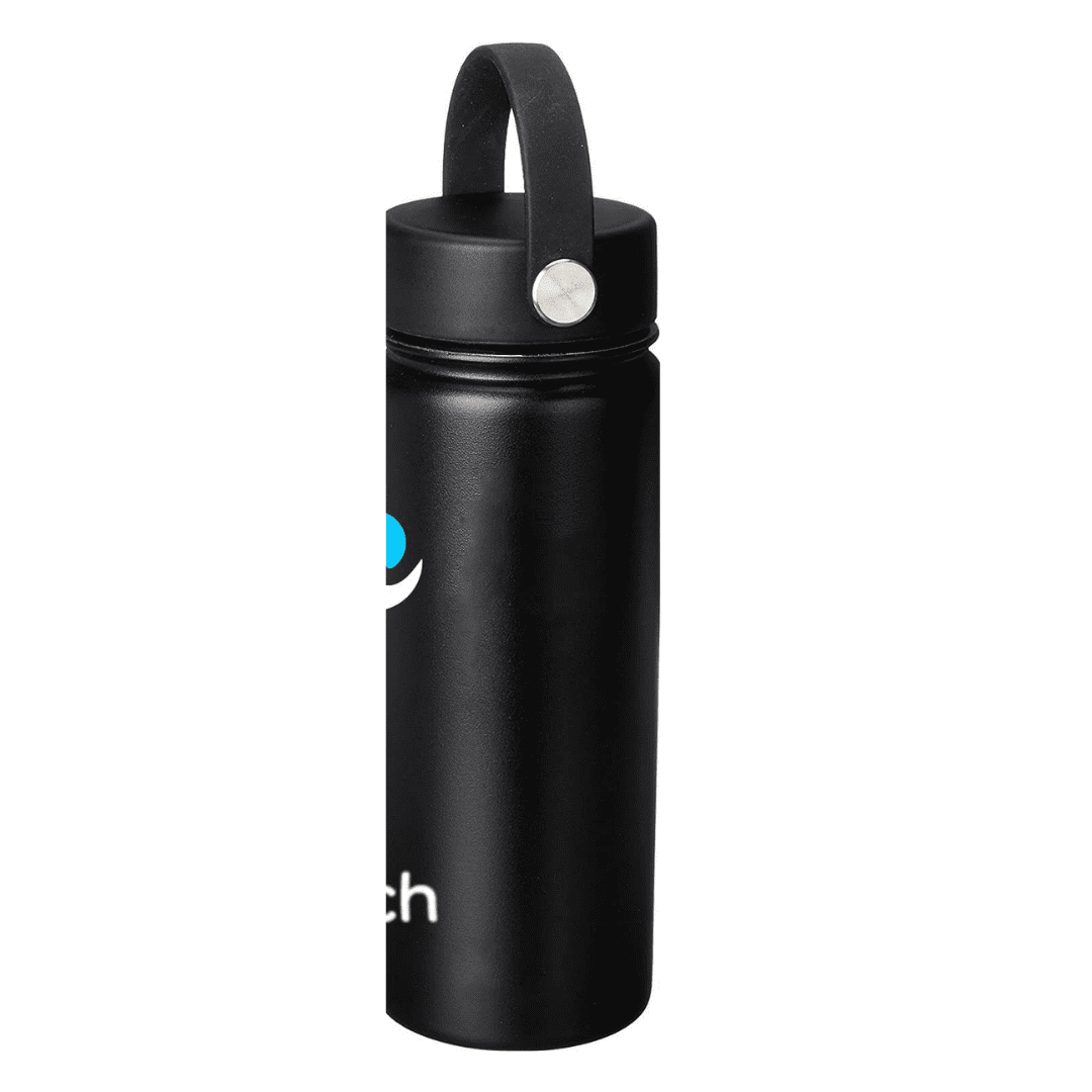 NuRich Sports Water Bottle - 18 Oz, Vacuum Insulated Stainless Steel, Modern Double Walled, Simple Thermo Modern Mug, Hydro Metal Canteen Flask Wide Mouth with Sweat Proof Design for Cold &amp; Hot Temp - NGPC