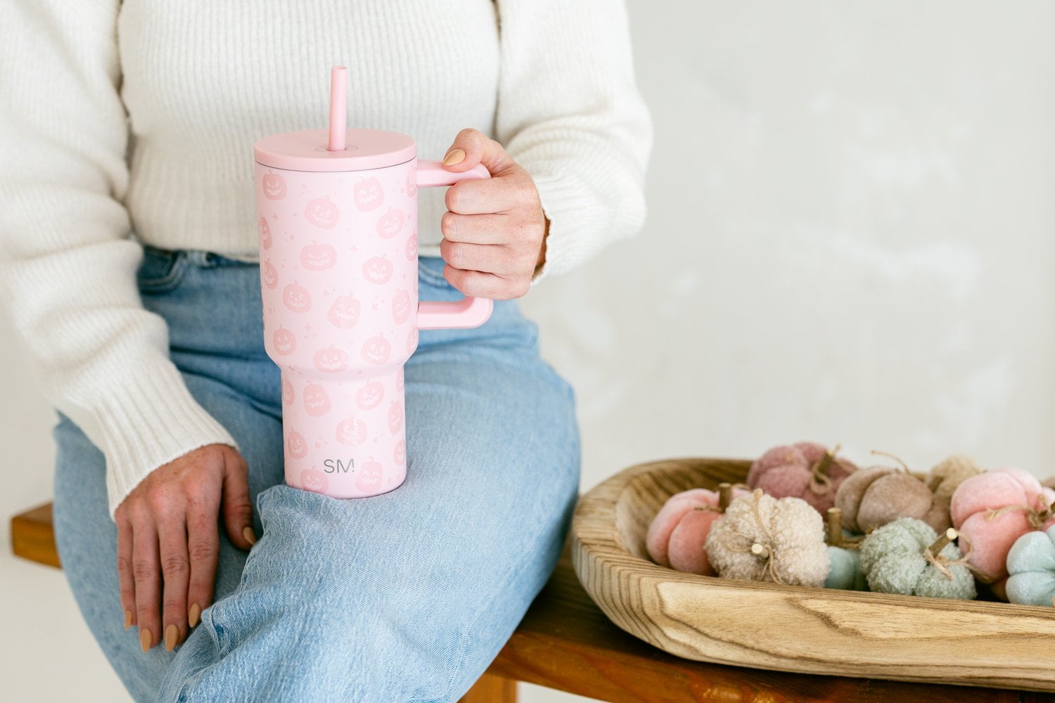 Simple Modern 30 fl oz Insulated Stainless Steel Trek Tumbler with Straw Lid | Seaglass Sage and Cream Checkmate - ON24