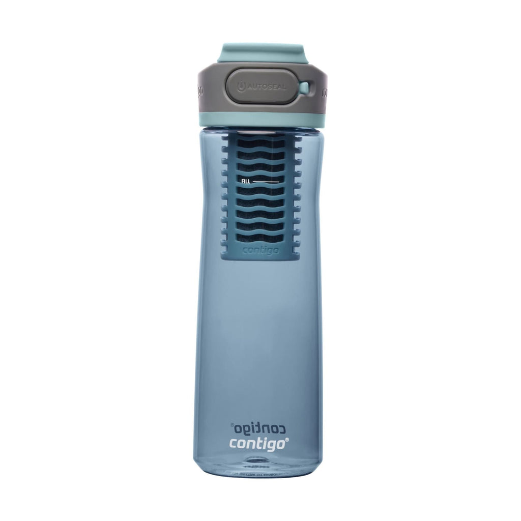 (2 pack) Contigo Clybourn Plastic FreeFlow Filter Water Bottle with AUTOSEAL Lid 24 oz., Dark Ice, with Replacable Filter - HGCF