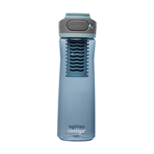 (2 pack) Contigo Clybourn Plastic FreeFlow Filter Water Bottle with AUTOSEAL Lid 24 oz., Dark Ice, with Replacable Filter - HGCF