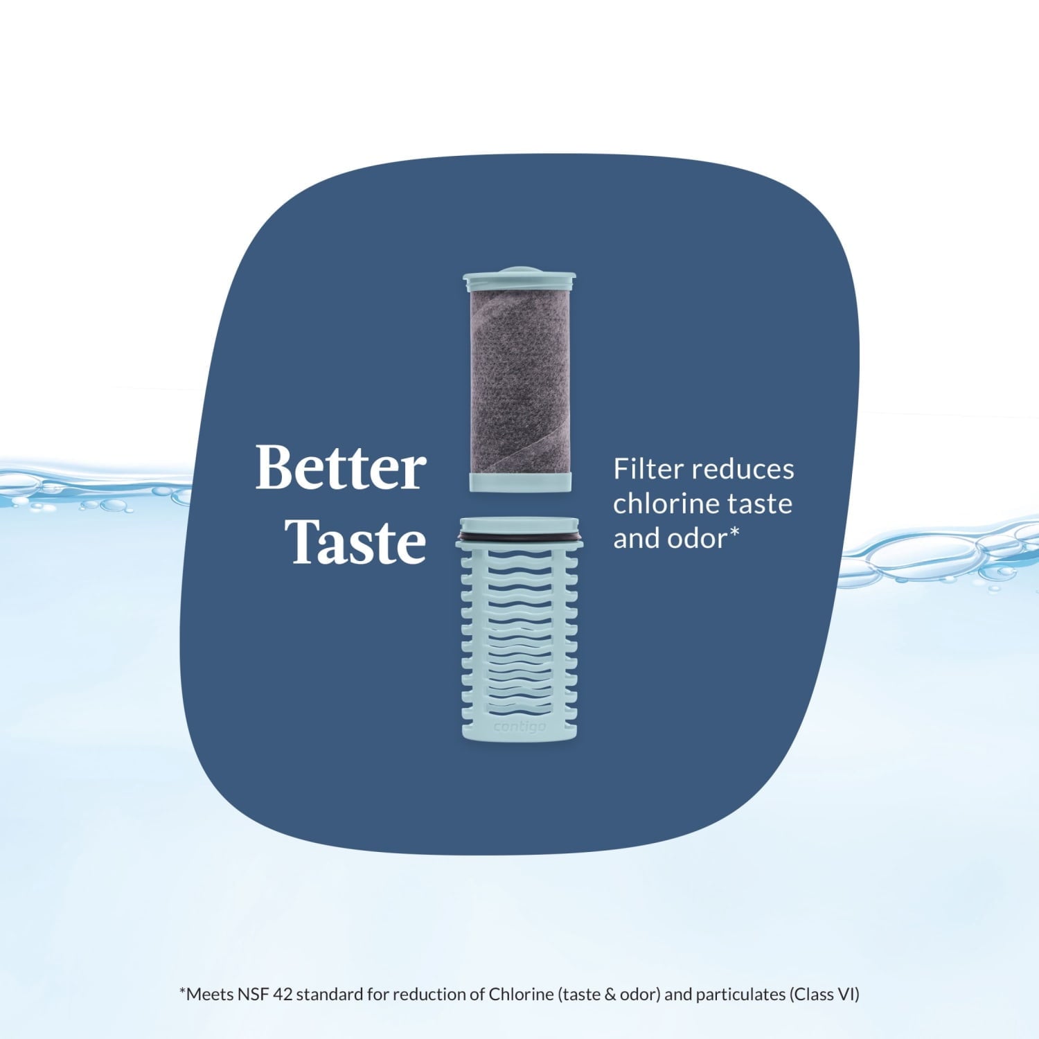 (2 pack) Contigo Clybourn Plastic FreeFlow Filter Water Bottle with AUTOSEAL Lid 24 oz., Dark Ice, with Replacable Filter - HGCF