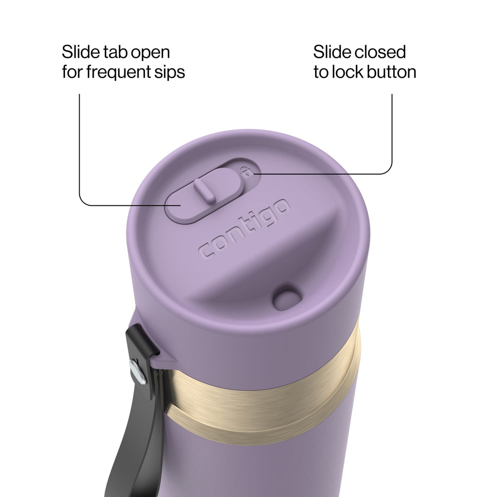 Contigo AutoSeal 16 oz Leakproof Water Bottle with Carrying Strap - QEYX
