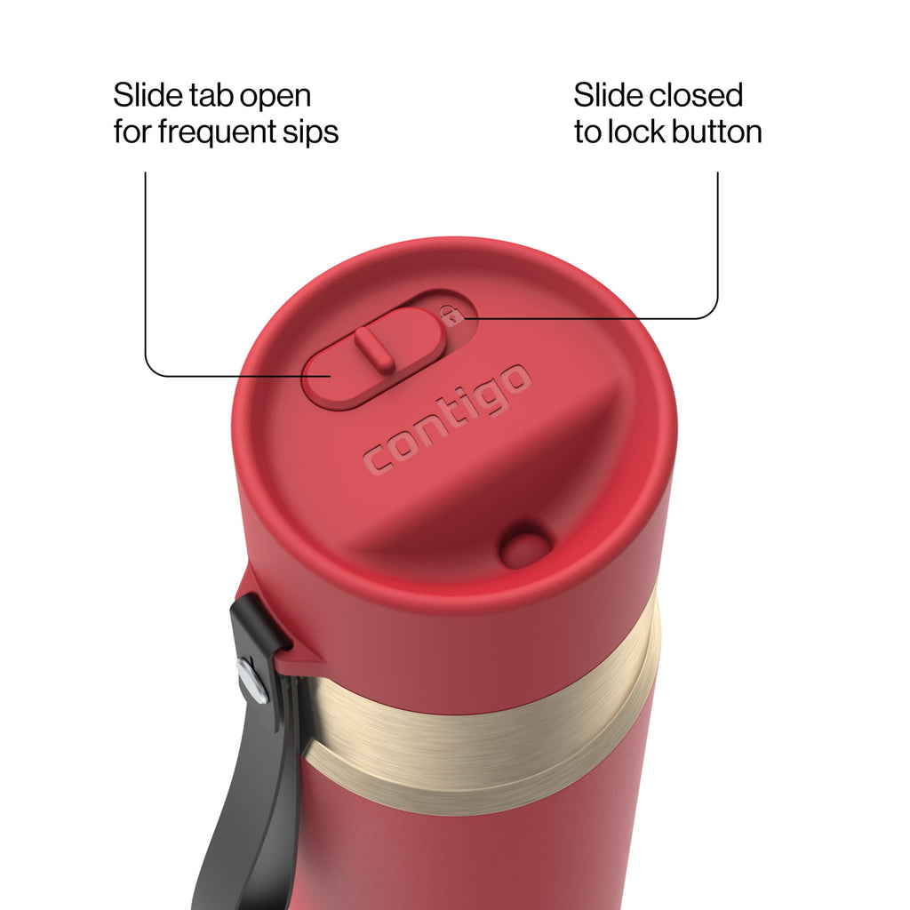 Contigo AutoSeal 16 oz Leakproof Water Bottle with Carrying Strap - QEYX