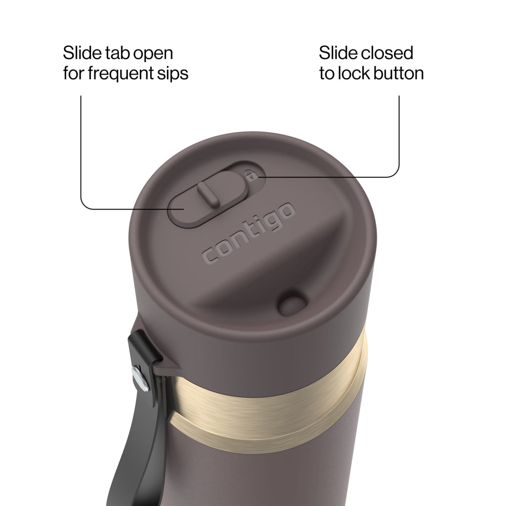 Contigo AutoSeal 16 oz Leakproof Water Bottle with Carrying Strap - QEYX