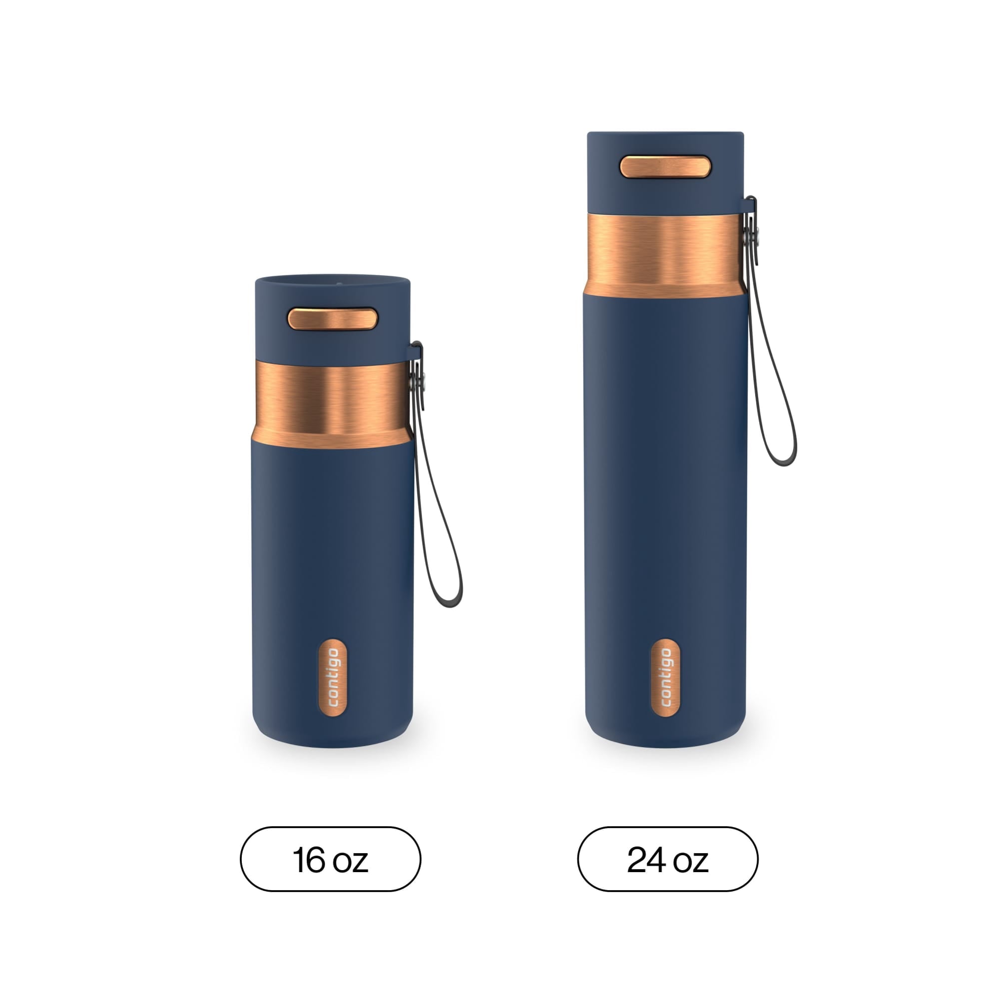 Contigo AutoSeal 16 oz Leakproof Water Bottle with Carrying Strap - QEYX