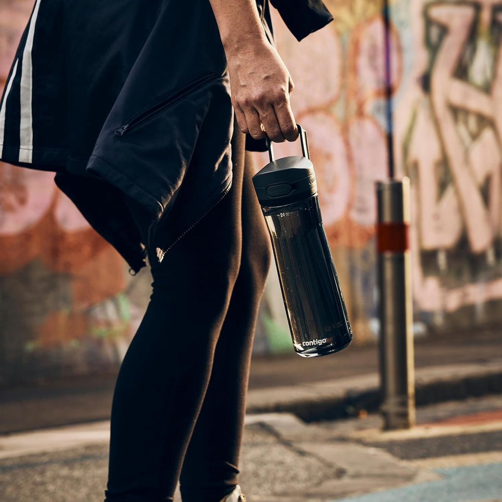 Contigo - Water Bottle with Leak-Proof and Locking Lid, BPA Free, 709ml Capacity, Black - YR9E