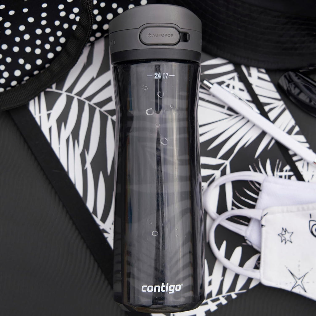 Contigo - Water Bottle with Leak-Proof and Locking Lid, BPA Free, 709ml Capacity, Black - YR9E