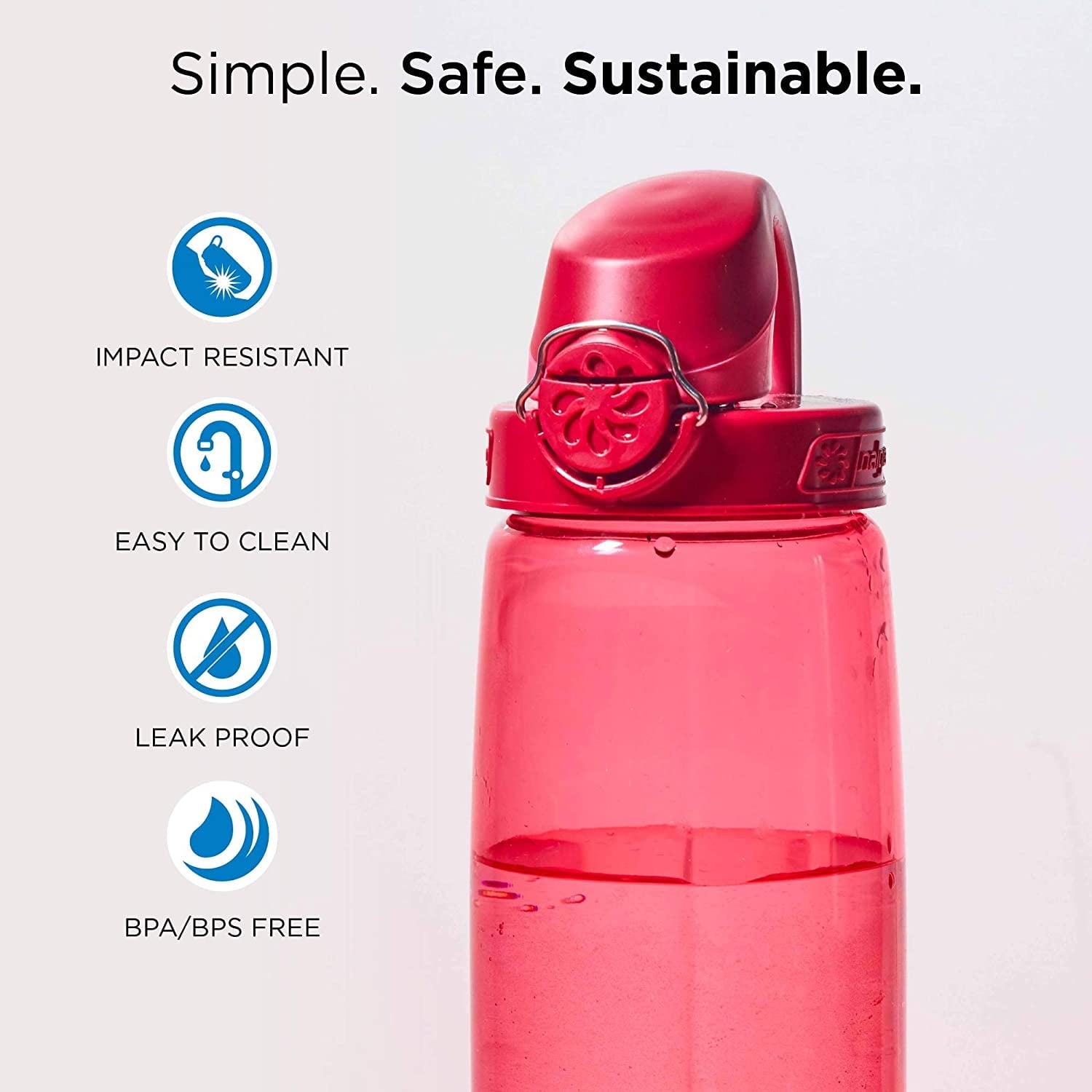 Nalgene Tritan OTF Water Bottle: 24oz, Glacial Blue - 3D3O