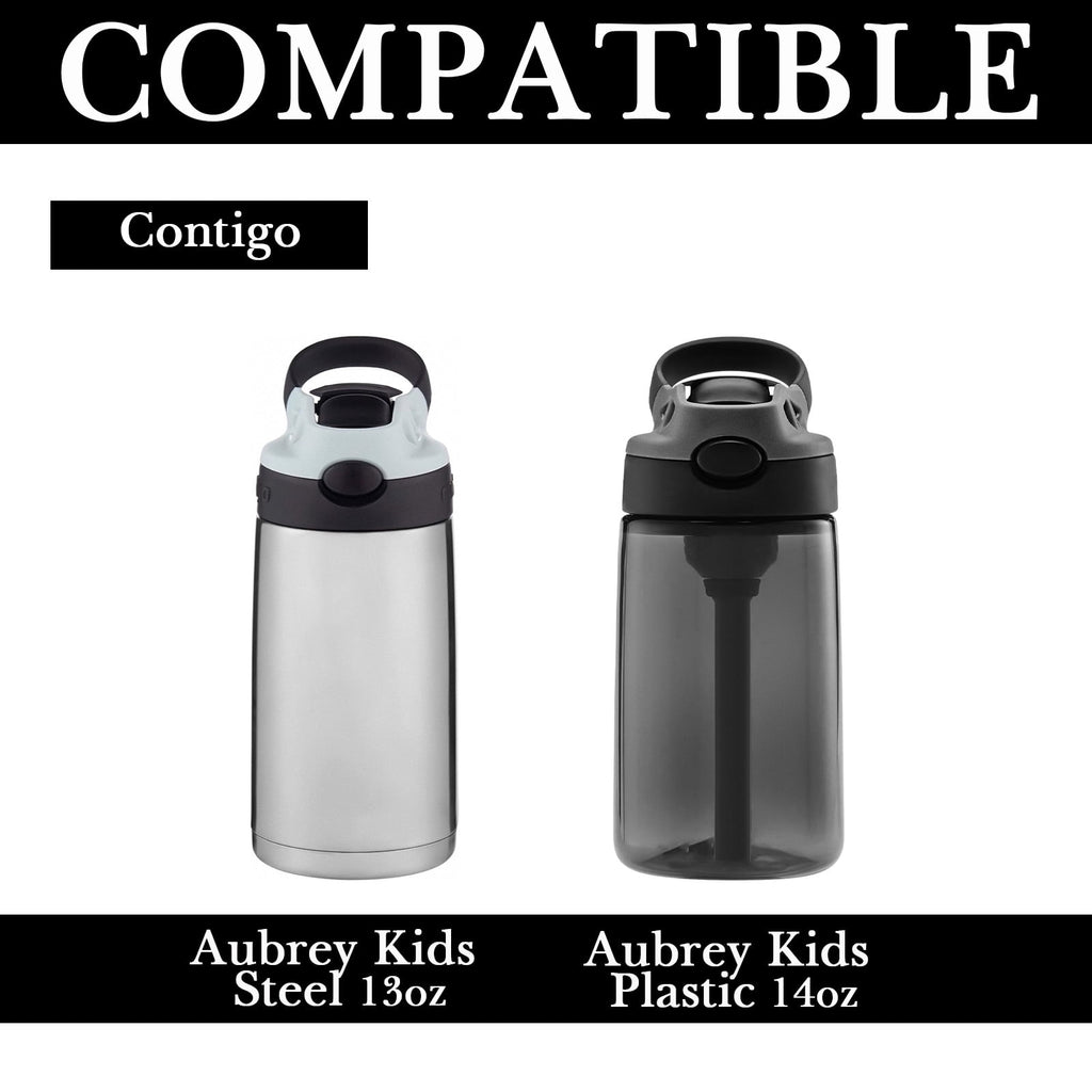 Linkidea Water Bottle Sleeve Compatible with Contigo Aubrey Tritan 14oz, Steel 13oz Kids Bottle, Waterbottle Holder Bag with Name Tag, Black - 8CQ5